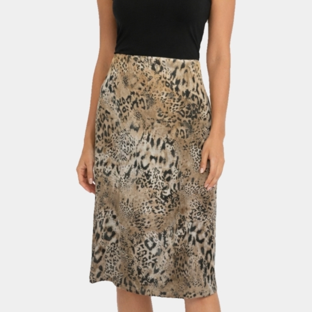 Karen Kane Animal Print Stretch Midi Skirt Size 6